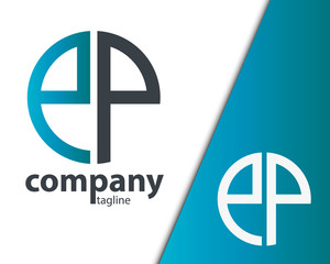 Obraz premium Initial Letter PP EP With Linked Circle Logo