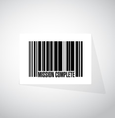 mission complete barcode sign concept