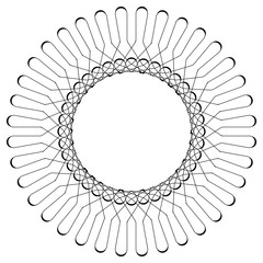 Geometryczny wzór kołowy. Abstrakcyjny motyw z promieniście przecinającymi się liniami - 144146710