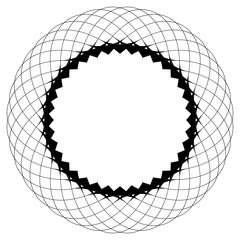 Geometryczny wzór kołowy. Abstrakcyjny motyw z promieniście przecinającymi się liniami - 144146718