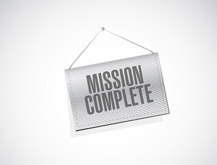 mission complete banner sign concept