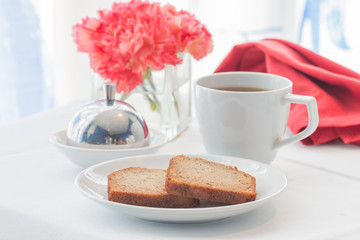 Breakfast in the morning.