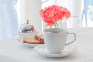 Breakfast in the morning.