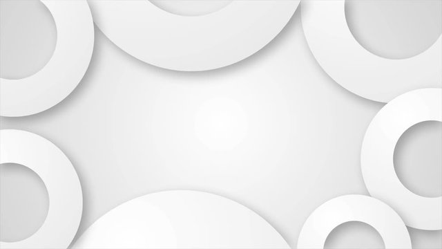 Paper rings abstract motion background with drop shadows. HD seamless looped motion graphic animation with copy space for business presentation