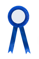 blue fabric award ribbon