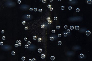 Colorful bubbles in the blue water