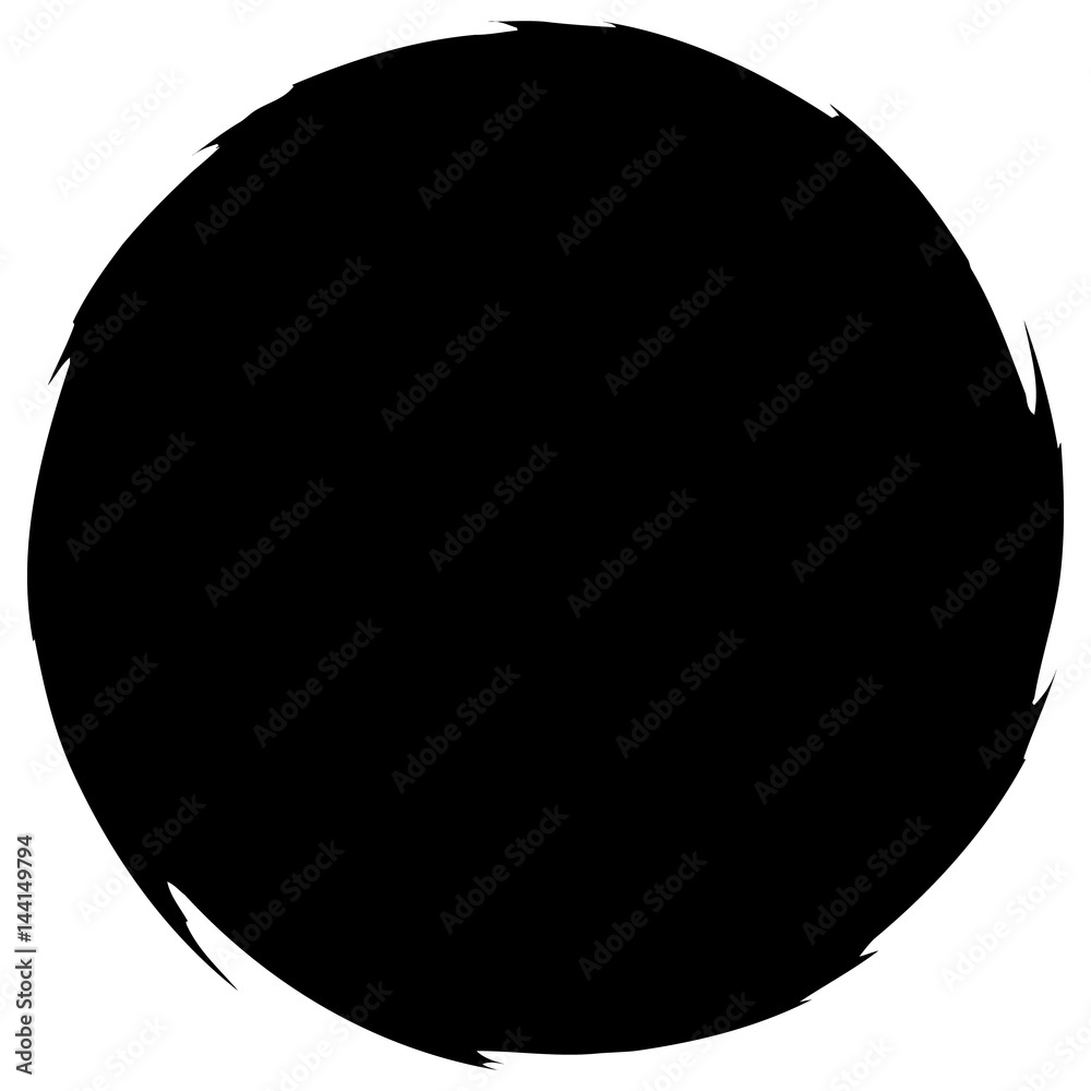 Poster Grungy smeared circle. Abstract splash shape silhouette.