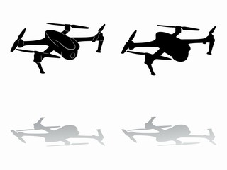 silhouette of a drone flying, vector draw