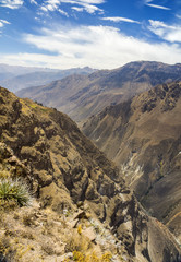 View from the Cruz Del Condor lookout point, Colca canyon, Arequipa, Peru