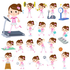 Pop idol in pink costume Sports & exercise