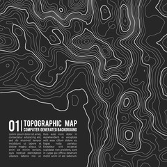 Topographic map background with space for copy . Line topography map contour background , geographic grid abstract vector illustration . Mountain hiking trail over terrain .