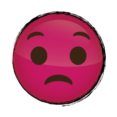 Fototapeta premium sad cartoon face icon over white background. colorful design. vector illustration