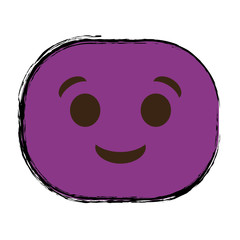 happy cartoon face icon over white background. colorful design. vector illustration