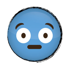 surprised cartoon face icon over white background. colorful design. vector illustration