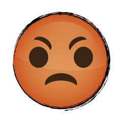 angry cartoon face icon over white background. colorful design. vector illustration