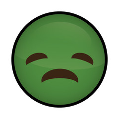 sad cartoon face icon over white background. colorful design. vector illustration