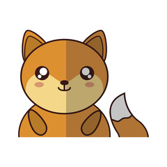 kawaii fox animal icon over white background. vector illustration