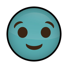 Fototapeta premium happy cartoon face icon over white background. colorful design. vector illustration