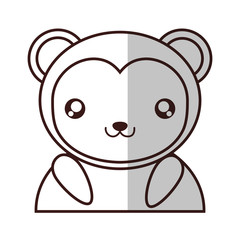 kawaii monkey animal icon over white background. vector illustration
