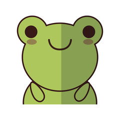kawaii frog animal icon over white background. colorful design. vector illustration