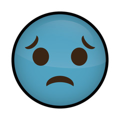 sad cartoon face icon over white background. colorful design. vector illustration