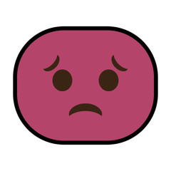 sad cartoon face icon over white background. colorful design. vector illustration