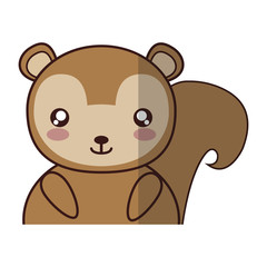 Fototapeta premium kawaii squirrel animal icon over white background. colorful design. vector illustration