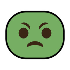 angry cartoon face icon over white background. colorful design. vector illustration