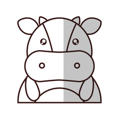 kawaii cow animal icon over white background. vector illustration