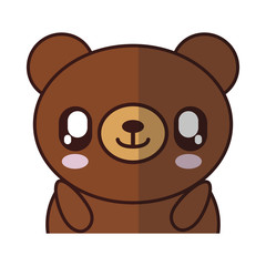 kawaii bear animal icon over white background. colorful design. vector illustration