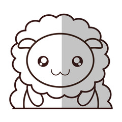 kawaii sheep animal icon over white background. vector illustration