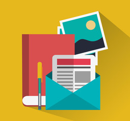 book and office supplies related icons image vector illustration design 