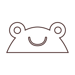 kawaii frog face icon over white background. vector illustration