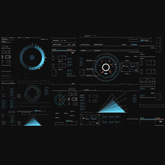 Futuristic HUD, virtual touch user interface in flat design