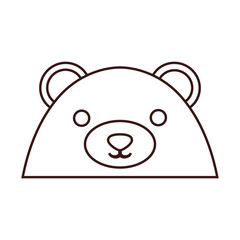 kawaii bear face  icon over white background. vector illustration