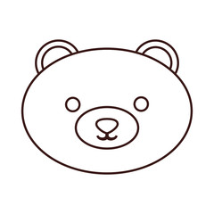kawaii bear face  icon over white background. vector illustration