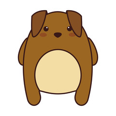 kawaii dog animal icon over white background. colorful design.  vector illustration