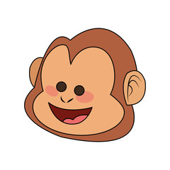 happy smiling monkey cartoon icon image vector illustration design 