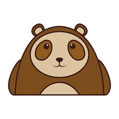 kawaii goggle bear animal icon over white background. colorful design. vector illustration