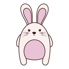 kawaii rabbit animal icon over white background. colorful design. vector illustration