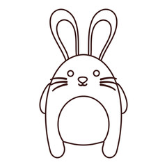kawaii rabbit animal icon over white background. vector illustration