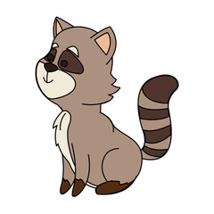 raccoon cute animal cartoon icon image vector illustration design 