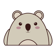 kawaii koala animal icon over white background. colorful design. vector illustration