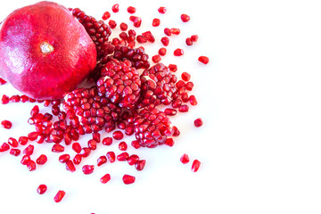 pomegranate fruit on white background