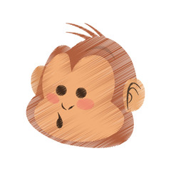 amazed monkey cartoon icon image vector illustration design 