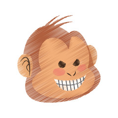evil smile monkey cartoon icon image vector illustration design 