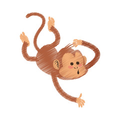 playful monkey cartoon icon image vector illustration design 