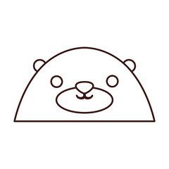 kawaii bear face icon over white background. vector illustration