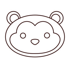 kawaii monkey face icon over white background. vector illustration