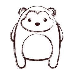kawaii monkey animal icon over white background. vector illustration